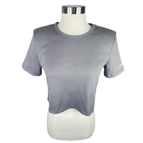 Halara Cropped Gray Workout Tee - Size Small - Picture 4 of 7